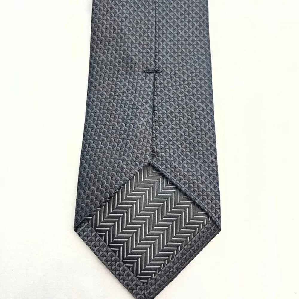 Nordstrom 100% Silk Jacquard Tie Black 3.5